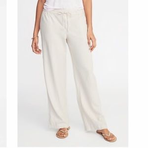 ⬇️OLD NAVY | Mid-Rise Wide Leg Linen Pants | Beige
